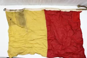 French Colonies, African & Eastern Yellow and Red Flag 37"L x 23"W E9110 - Picture 1 of 6