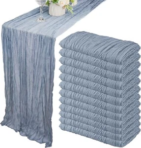 12 Pack 10Ft Cheesecloth Table Runner 35x120 Inch Boho Gauze Table Runner Rustic - Picture 1 of 5