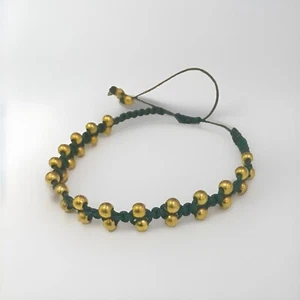 Custom Thai macrame bracelet, gold bead personalised choice braided, Boho Gift - Picture 1 of 4