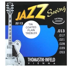 Thomastik Jazz Swing Series Flatwound Set 13-53 agudos chapados en lata - JS113T - Imagen 1 de 2