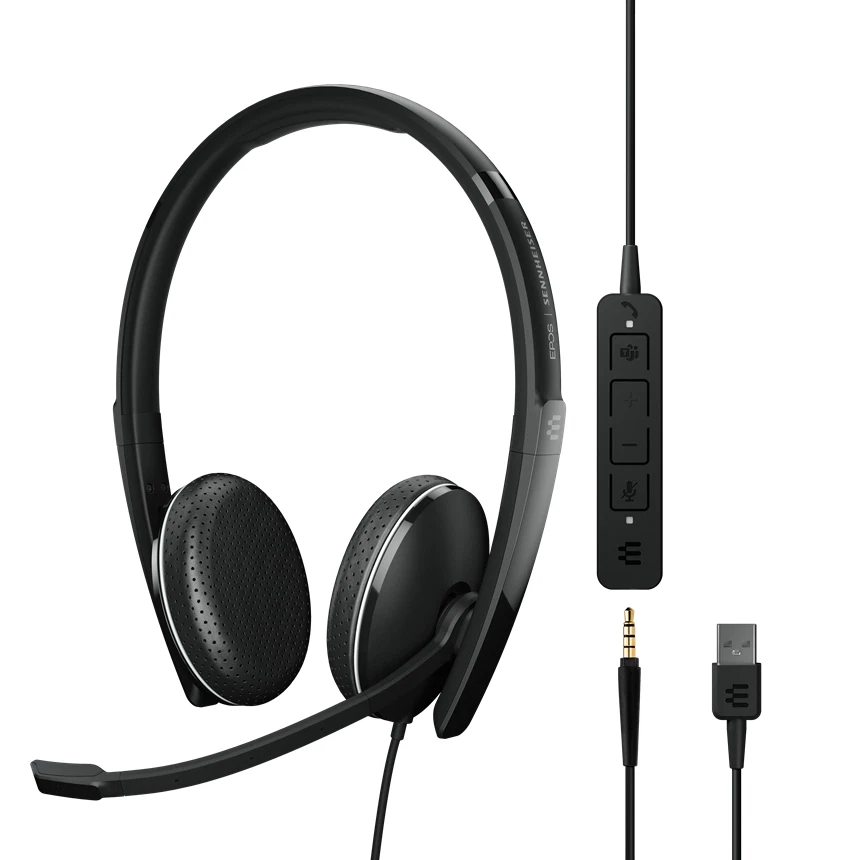Epos Sennheiser Anpassung 165T USB II & 3.5mm 1000902 Verkabelt Doppelseitig PC