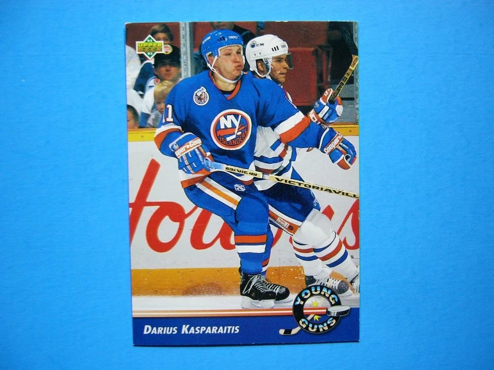 1992/93 UPPER DECK YOUNG GUNS HOCKEY CARD 563 DARIUS KASPARAITIS ROOKIE EX/NM NM - Image 1 of 2