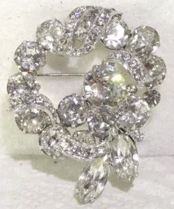 VINTAGE IKONISCHES EISENBERG FUNKELNDES EIS/KLARER STRASS MIT EISBROSCHE PIN - Bild 1 von 3