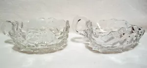 Vntg Fostoria American Glassware Cube Cubist Pattern Nappy Bowls Square/Triangle - Picture 1 of 7