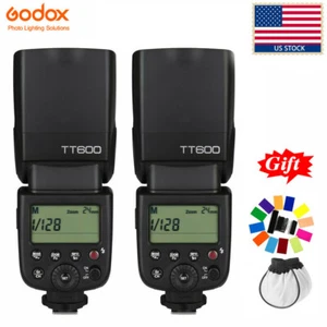 US Godox 2*TT600 HSS GN60 Camera Flash Speedlite For Canon Nikon Pentax Olympus - Picture 1 of 10