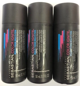 Sebastian Color Ignite Multi Tone Shampoo 1.7 oz (Travel Size) 3 PACK  DEAL - Picture 1 of 1