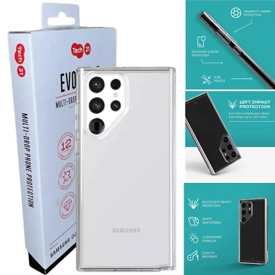 OFFICIAL Tech21 Clear Case For Samsung Galaxy S22/S22+ PLUS/S21 ULTRA Slim Cover - Image 1 of 4