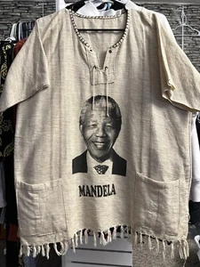 Individueller Blockdruck Nelson Mandela One Size Kikoy Unisex - Bild 1 von 4