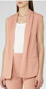 Designer REISS Gita gillet sleeveless jacket size 6 --BRAND NEW-- pink pockets - Picture 1 of 6