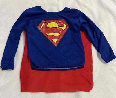 SUPERMAN Niño Pequeño, Azul con CAPA ROJA, Disfraz Halloween, Talla 4T, B5D14 Foto 1 de 4