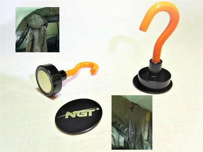 NGT 2 Stück Magnet Haken für Zelt Bivvy Brolly Schirm Hook Karpfen Lampenhalter TOP