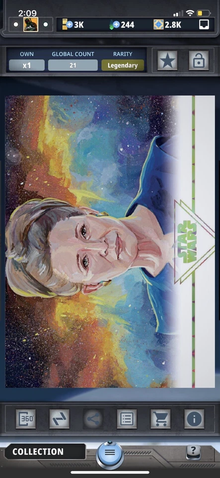Star Wars Card Trader Stellar Signature W2 Legendary Orange Leia Organa DIGITAL - Image 1 of 1