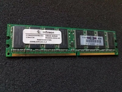 Infineon 256MB , DDR ,184 PIN , PC-3200 ( Model: HYS64D32300GU-5-C ) - Image 1 of 3
