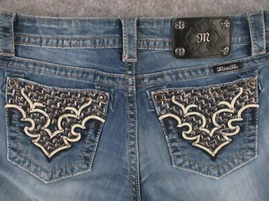 Miss Me Jeans Damen 29 Blau Denim Bootcut Strass Nieten Low Rise 30x30 - Bild 1 von 23