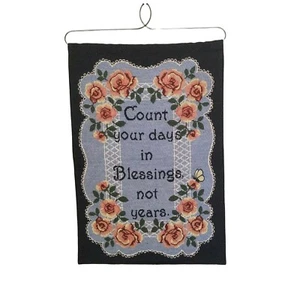 Blessings Inspirational Tapestry Wall Hanging Art Count Your Days In Blessings - Picture 1 of 5