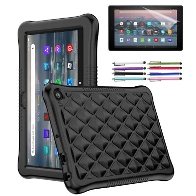 Silicone Cover for Amazon Fire HD 8 8" 2024/2022 12th Gen Case +Screen Protector - Image 1 of 4