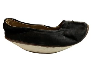 ANTIQUE QI’ING DYN CHINESE PLATFORM Shoe Slipper Bound Foot Feet Black 1800’s - Picture 1 of 15