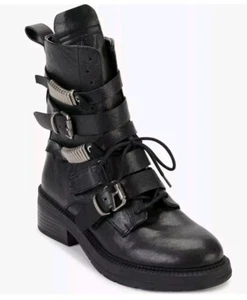 DKNY Ita Leather Strappy Buckle Ankle Boots Shoes Women's Size 8 - Picture 1 of 13
