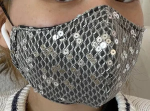 Xmas! Handmade Sequin Washable Mask-Nose Wire, Adjustable Earloop,Filter Pocket - Picture 1 of 7