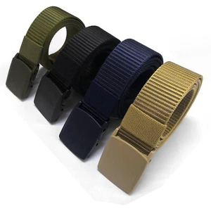 New Men's Casual Outdoor Military Tactical Polyester Waistband Canvas Web Belt - Picture 1 of 12