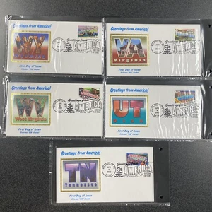 FDC 3561-3610 Greeting From America Colorano SILK Covers Set Of 50 - Superb - Picture 1 of 10