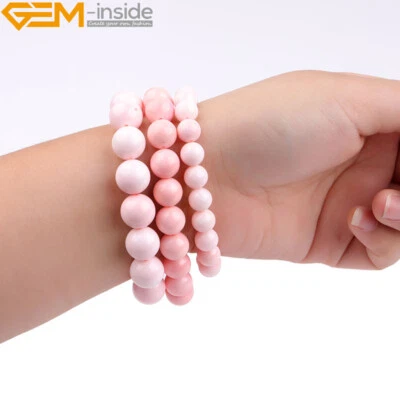 Brazalete de chakra elástico AAA rosa claro natural caracola concha lobato con cuentas Reiki Foto 1 de 4