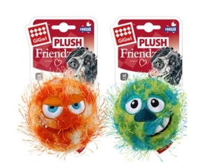Gigwi Interactive Squeaky Plush Dog Toy Ball Durable ChewResistant Rubber Medium - Picture 1 of 7