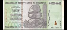 ZIM Zimbabwe 50 Trillion Dollars Circulated. Fifty Trillion Dollars Banknote 