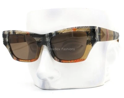 Burberry Sunglasses BE 4441U 4146/73 Crystal Sand Brown Check Plaid w/case - Image 1 of 4