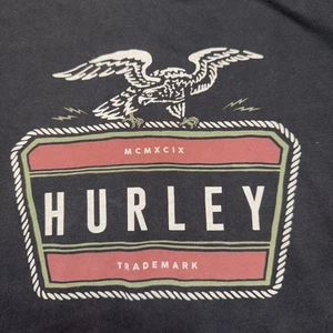 Hurley Shirt Mens Large Black Eagle Logo Graphic Tee T-Shirt Skate Surf Cotton - Picture 1 of 10