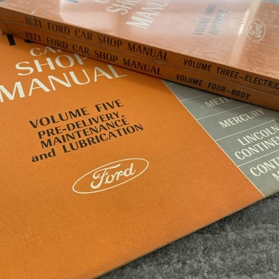 Vintage 1971 Ford Mercury Shop Manual Vol 3 4 5 Electrical Body Maintenance USA - Image 1 of 4