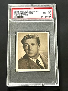 R701-9 Bowman 1948 estrellas de cine #9 Sterling Hayden PSA 6 - Imagen 1 de 2