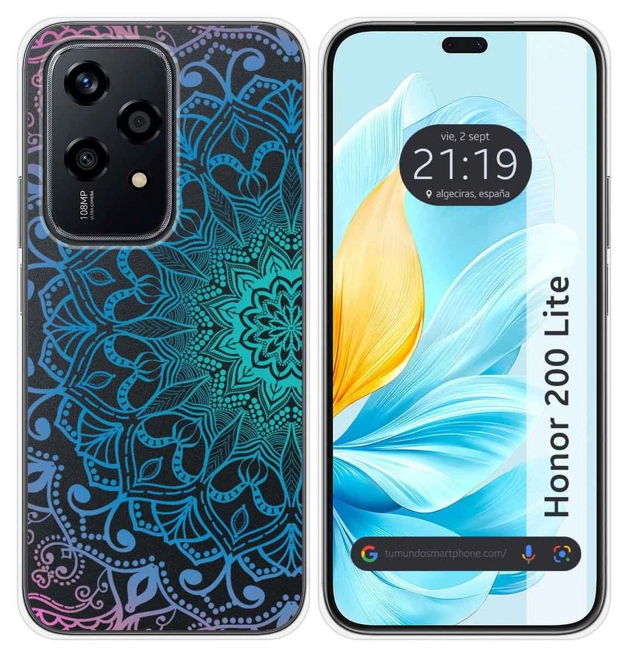 Cover Silicone Trasparente per Huawei Honor 200 Lite 5G Disegno Mandala Disegni - Immagine 1 di 1
