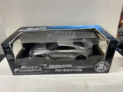 JADA 1/18 SCALE FAST & FURIOUS BRIAN'S NISSAN GT-R (R35) RARE SILVER - Image 1 of 4
