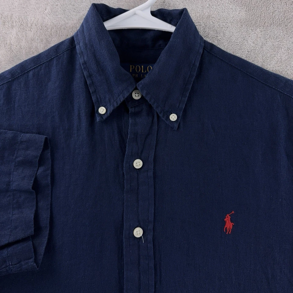 Polo Ralph Lauren Shirt Mens Size XS Navy Linen Classic Fit Lightweight - Image 1 of 4