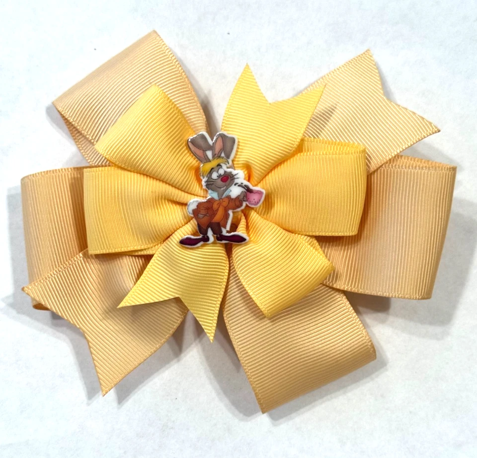 Красивый белый кролик от Алисы в стране чудес вдохновленный бант для волос для девочек. - Изображение 1 из 2