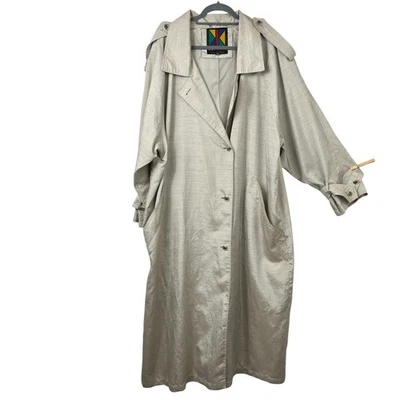 Vintage Komitor Trench Coat Women 24W Oversized Slouchy Plus Size Baggy Layering - Image 1 of 4