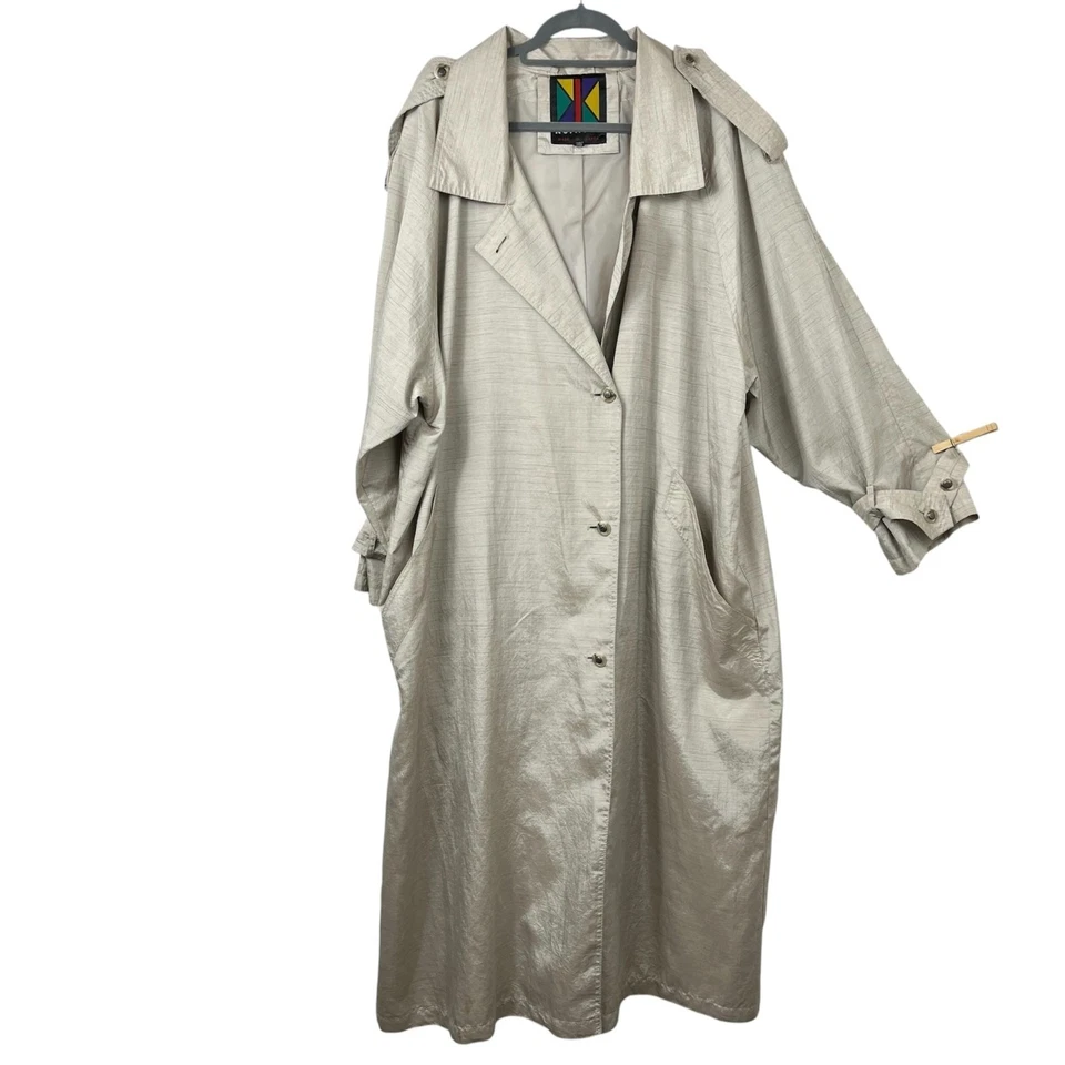 Vintage Komitor Trench Coat Women 24W Oversized Slouchy Plus Size Baggy Layering - Image 1 of 4