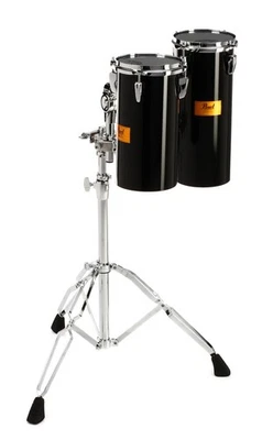 Pearl Rocket Toms com suporte 12 e 15" - Acabamento preto piano - Imagem 1 de 4