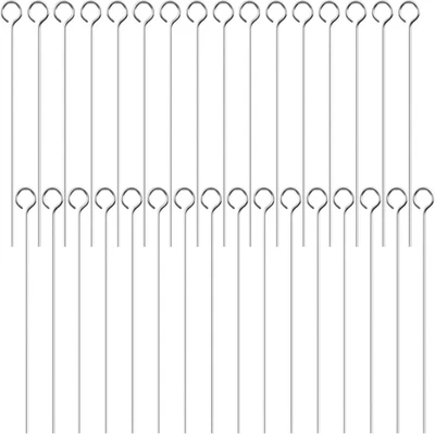 200 PIEZAS Alfileres de alambre de acero inoxidable 70 mm Alfileres de ojos abiertos para hacer joyas artesanías Foto 1 de 4