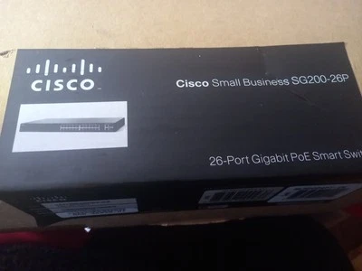 CISCO SG200-26P SMALL BUSINESS 26 PORT GIGABIT POE SMART SWITCH NETWORK SFP BNIB - Image 1 of 4