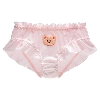 Milk Silk Panties Women Mid Waist Cute Cartoon Bear Soft Breathable Princess - Image 1 of 4