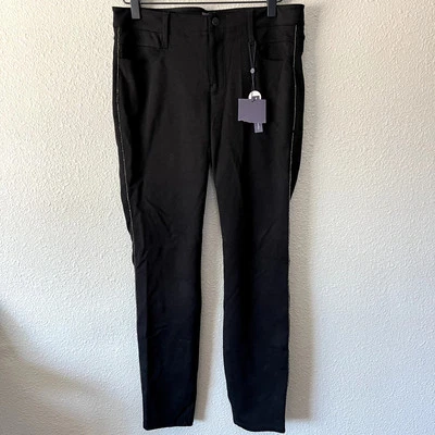 Pantalones negros NYDJ ajustados al tobillo con cuentas a rayas costura lateral para mujer 4 pontes tejidos  Foto 1 de 4