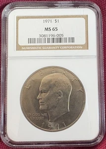 1971-P NGC MS65 EISENHOWER DOLLAR 1 $ ERSTES JAHR! - Bild 1 von 3