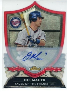 2012 Topps Finest Joe Mauer Faces of the Franchise Die-Cut Auto 7/15 Jersey # - Picture 1 of 2