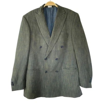 Abrigo Blazer Deportivo Paul Frederick Espiga Doble Pecho Hombre 40L Verde Azul Marino Foto 1 de 4
