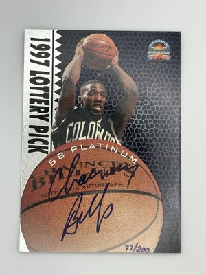 1997 SCOREBOARD SB PLATINUM CHAUNCEY BILLUPS AUTHENTIC AUTOGRAPH /200 AU ON-CARD - Image 1 of 2