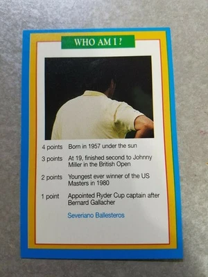 Seve Severiano Ballesteros GOLF #3 Professional PGA Question of Sport QS Oddball - Image 1 of 2