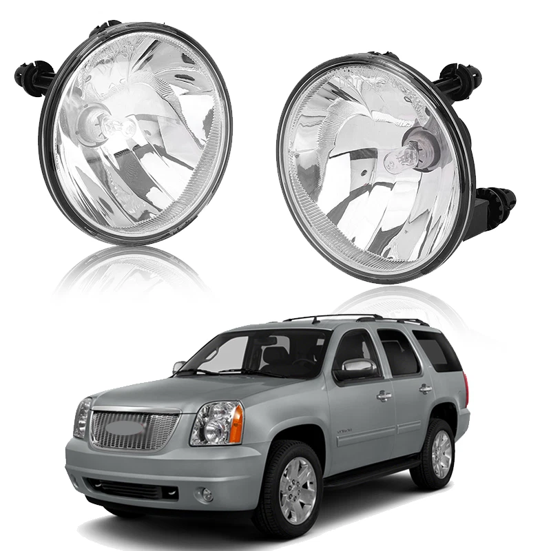 for 2007-2013 Chevy Avalanche Suburban Tahoe GMC Clear Fog Lights Driving Lamps