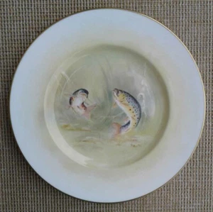 ROYAL WORCESTER CABINET PLATE - BROWN TROUT - SIGNED E. R. BOOTH. - Picture 1 of 8
